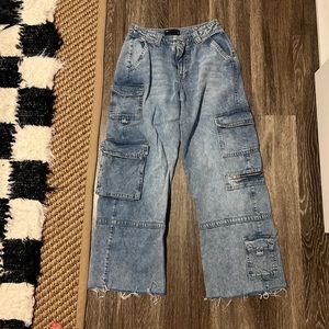 asos design cargo low rise baggy jeans